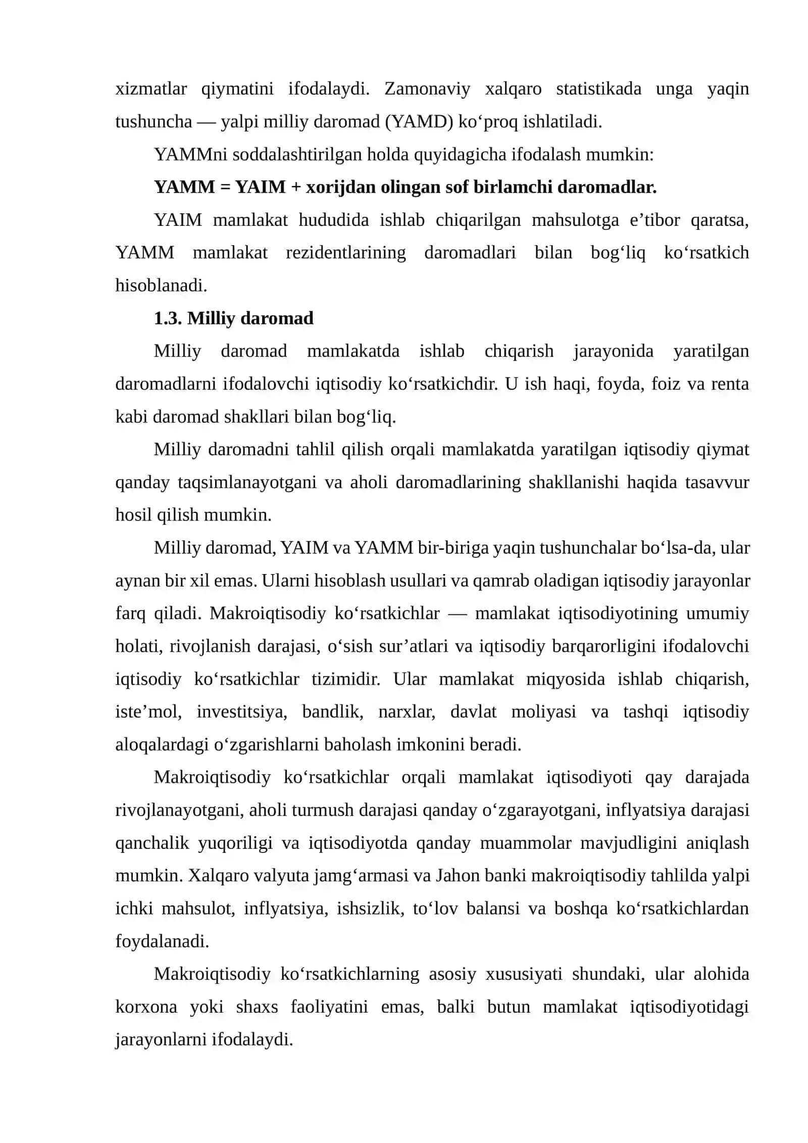 MAKROIQTISODIY KO‘RSATKICHLAR (YAIM, YAMM, MILLIY DAROMAD, INFLYATSIYA, ISHSIZLIK) DINAMIKASINI JADVAL VA GRAFIKLAR ASOSIDA TAHLIL QILISH (O‘ZBEKISTON MISOLIDA) 4
