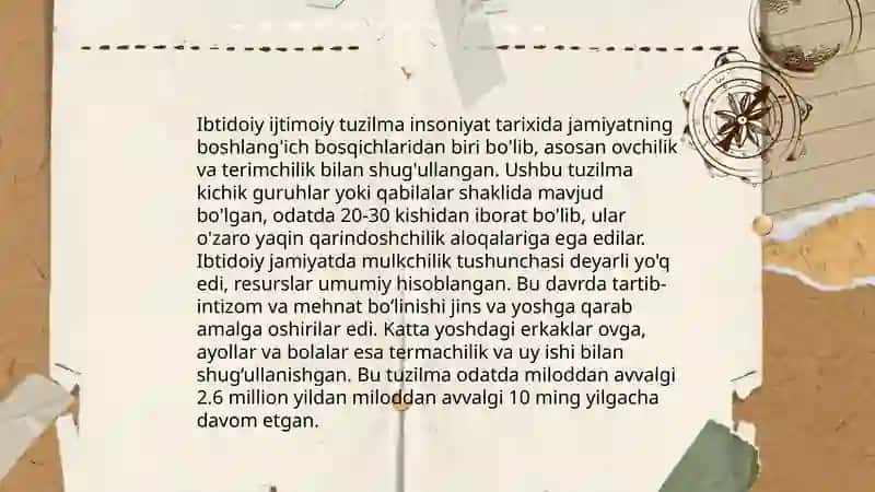 Ibtidoiy jamoa tuzumi va uning davrlashtirish masalalari 4