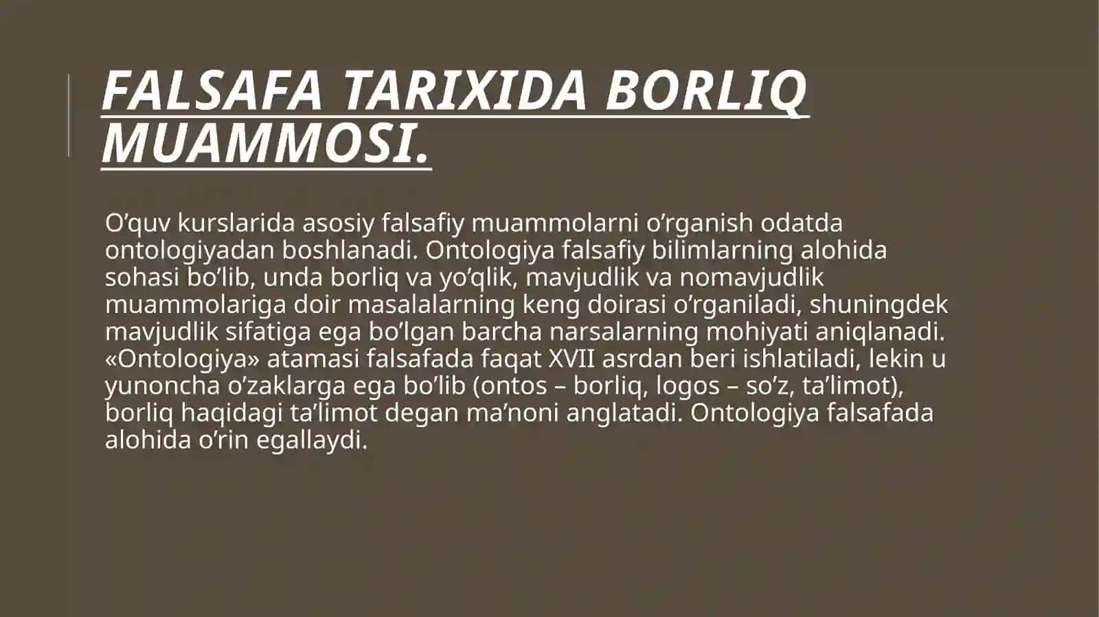 Borliq-falsafaSI 4