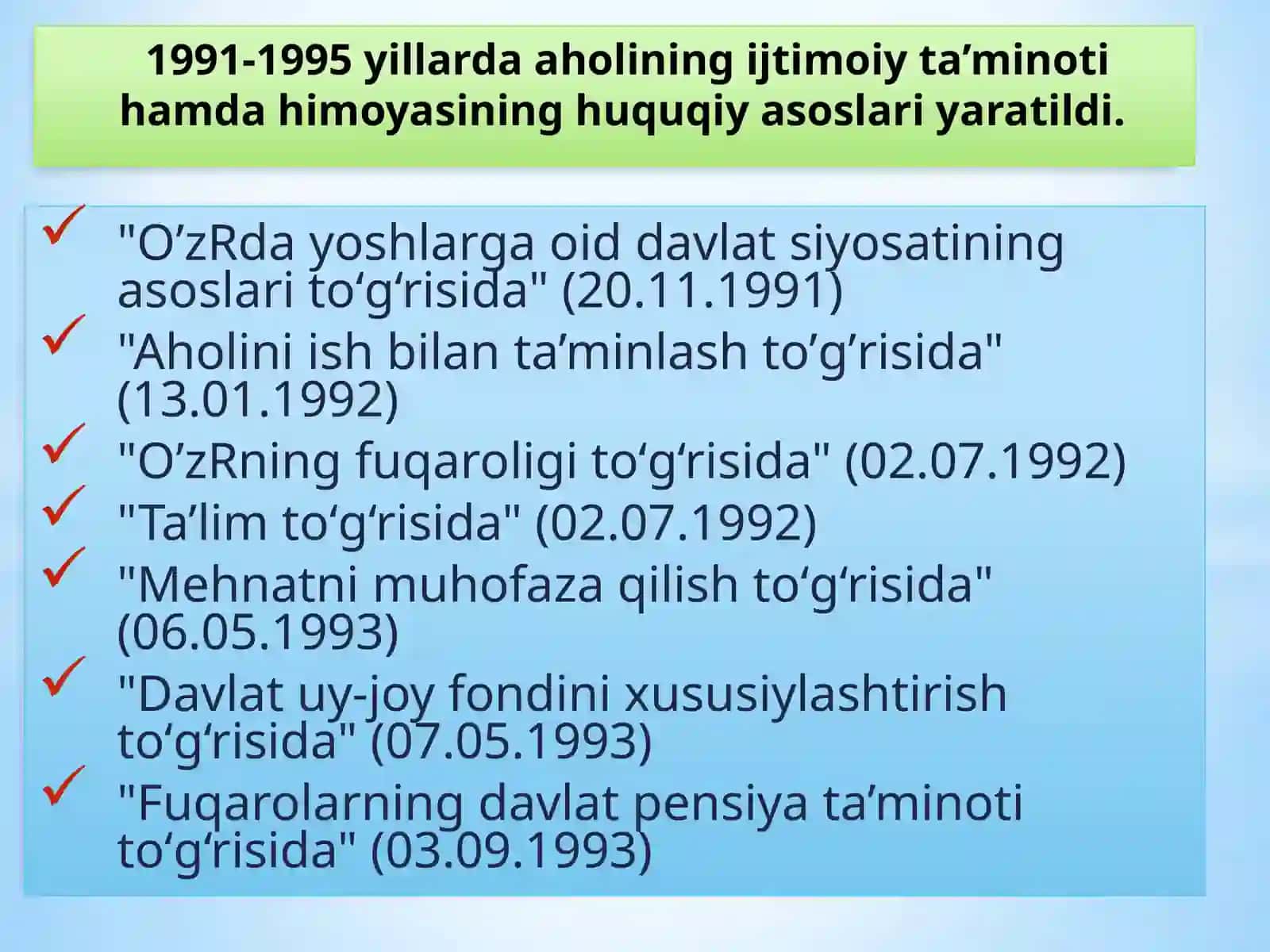 IJTIMOIY SOHADA DAVLAT SIYOSATINING TAKOMILLASHIB BORISHI VA AHOLI FAROVONLIGINI OSHIRISH TADBIRLARI. 4