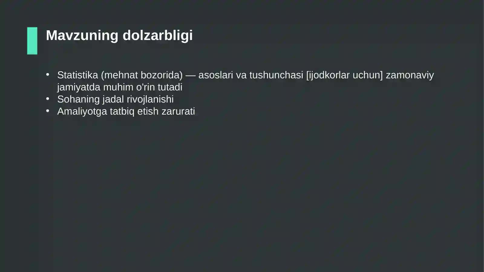 Statistika (mehnat bozorida) — asoslari va tushunchasi [ijodkorlar uchun] 4