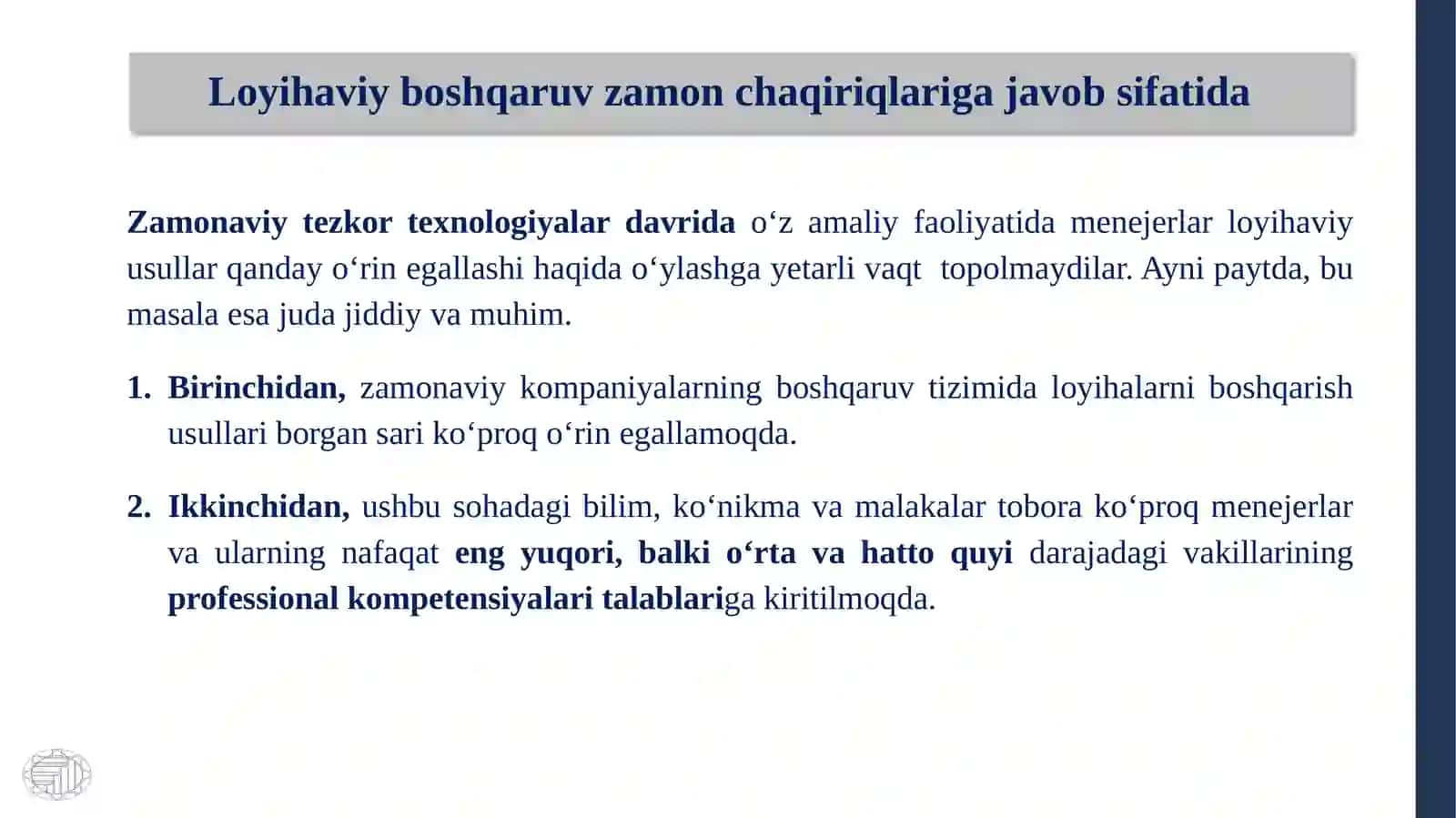 LOYIHALARNIBOSHQARISH AMALIYOTI 4