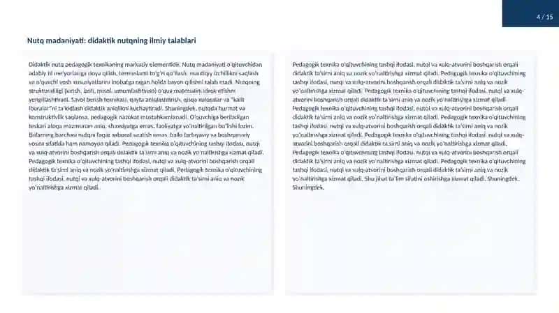 Pedagogiktexnikaning xususiyatlari 4