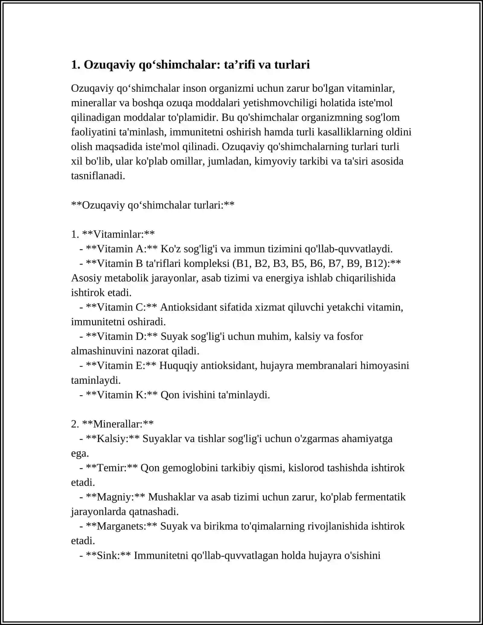 OZUQAVIY QOʻSHIMCHALAR VA ULARNING TAʼSIRINI FIZIOLOGIK BAHOLASH 4