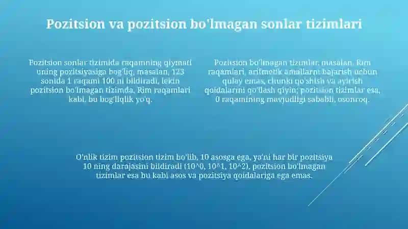 Sonlar tizimlari 4