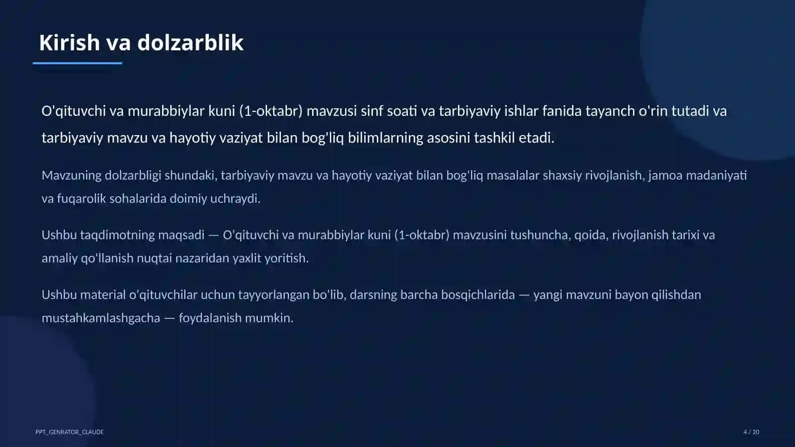O'qituvchi va murabbiylar kuni (1-oktabr) 4