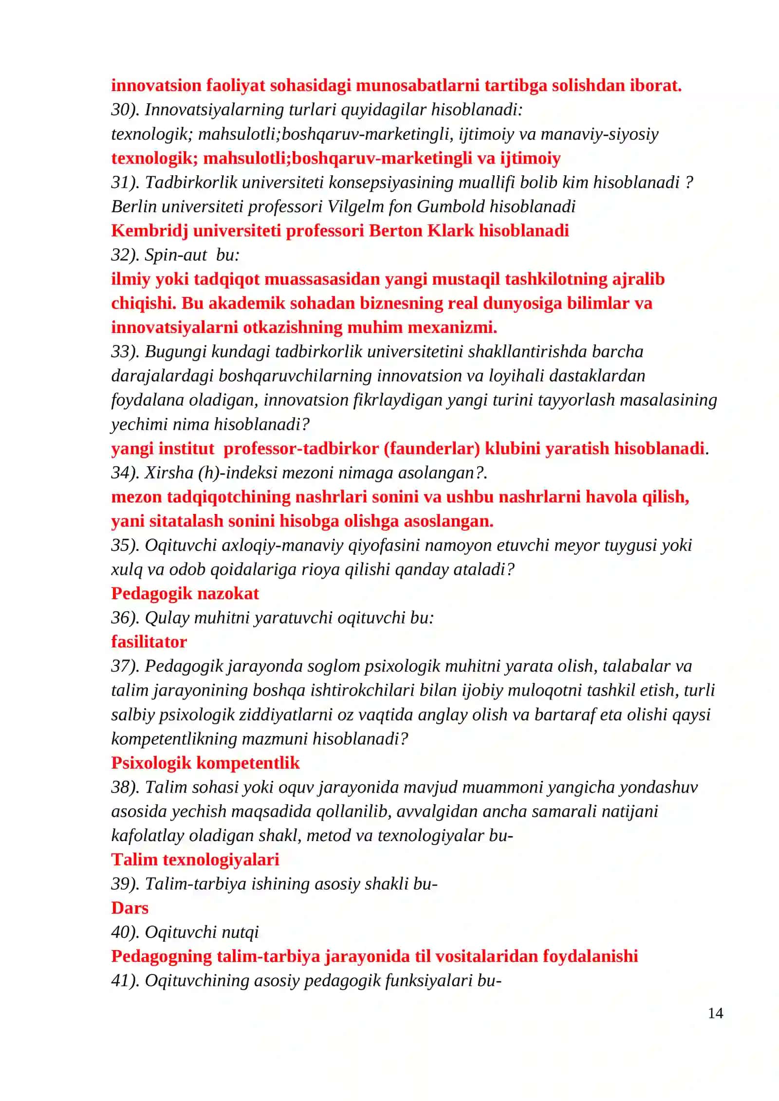 Malaka oshirish testi 4