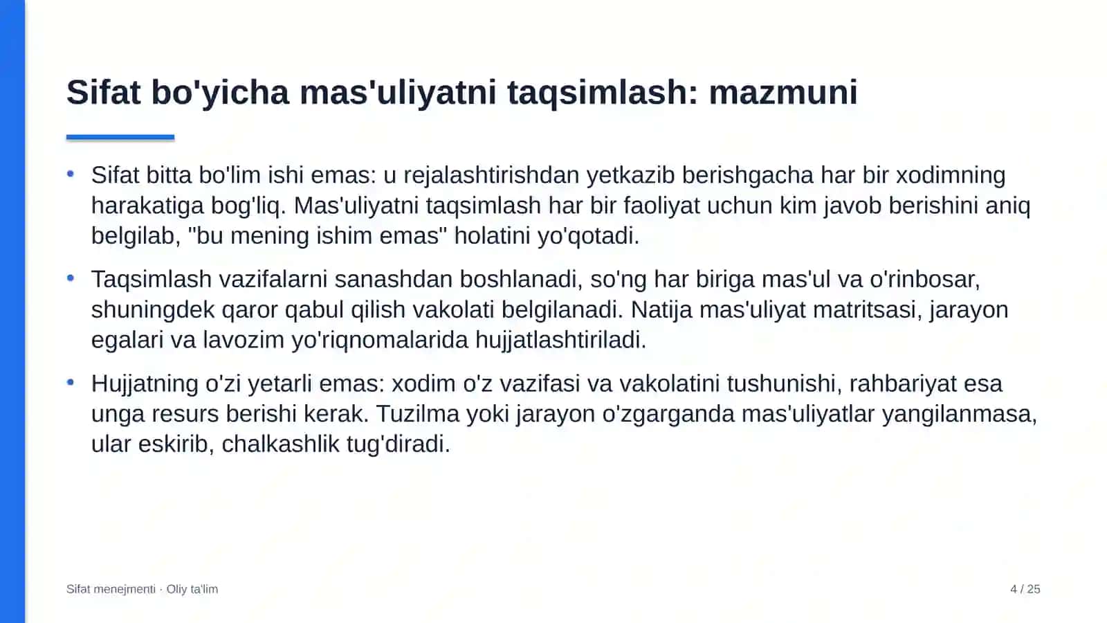 tovar xomashyo birjasida sifat bo'yicha mas'uliyatni taqsimlash 9055 4