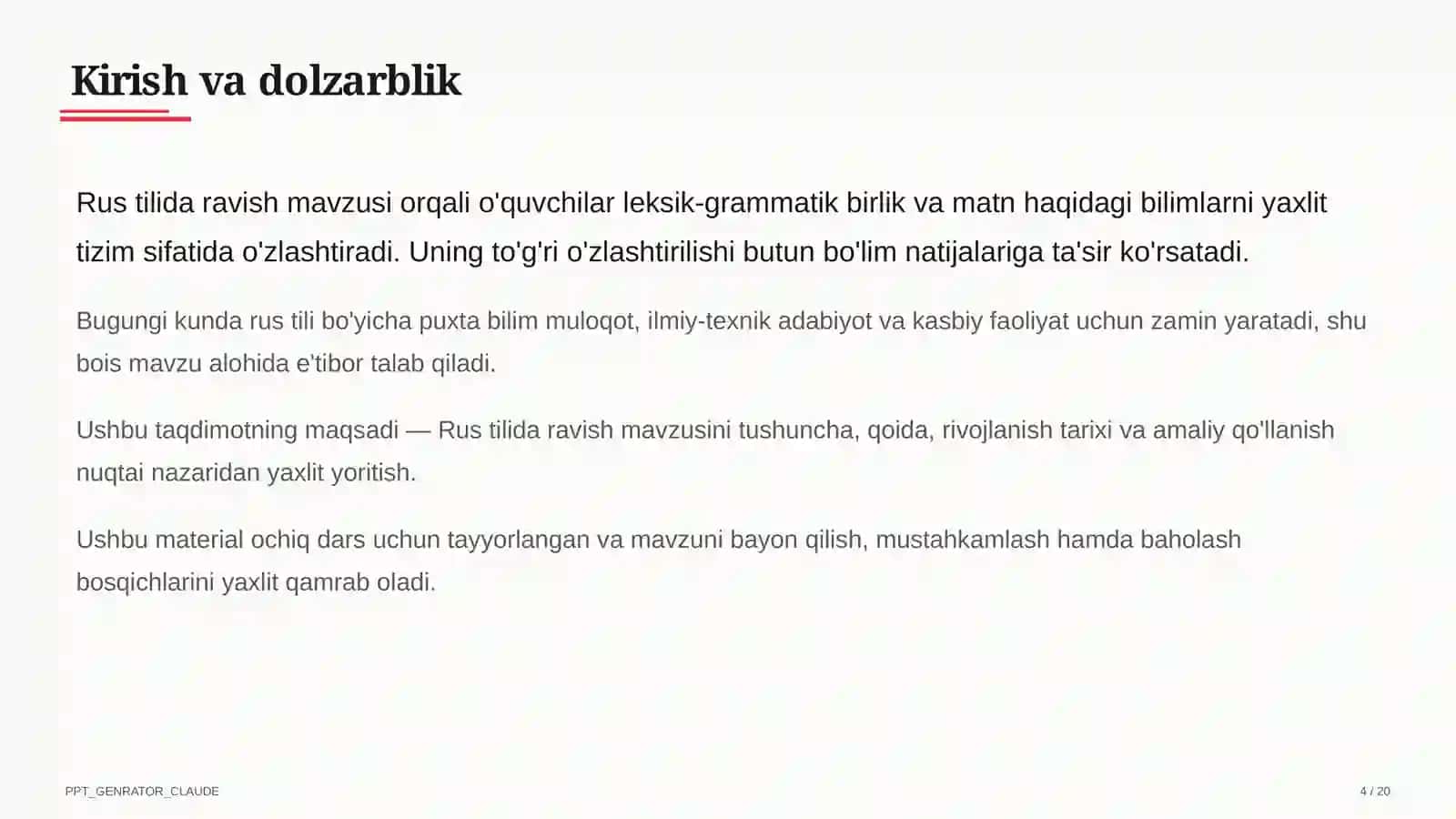 Rus tilida ravish (7-sinf) 4