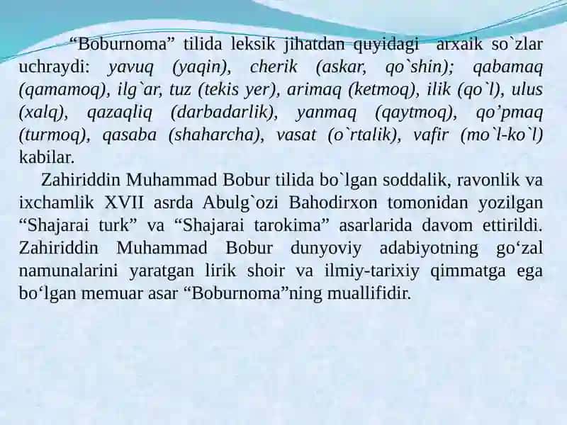Z.M.Bobur va MuhammadSolih asarlari 4