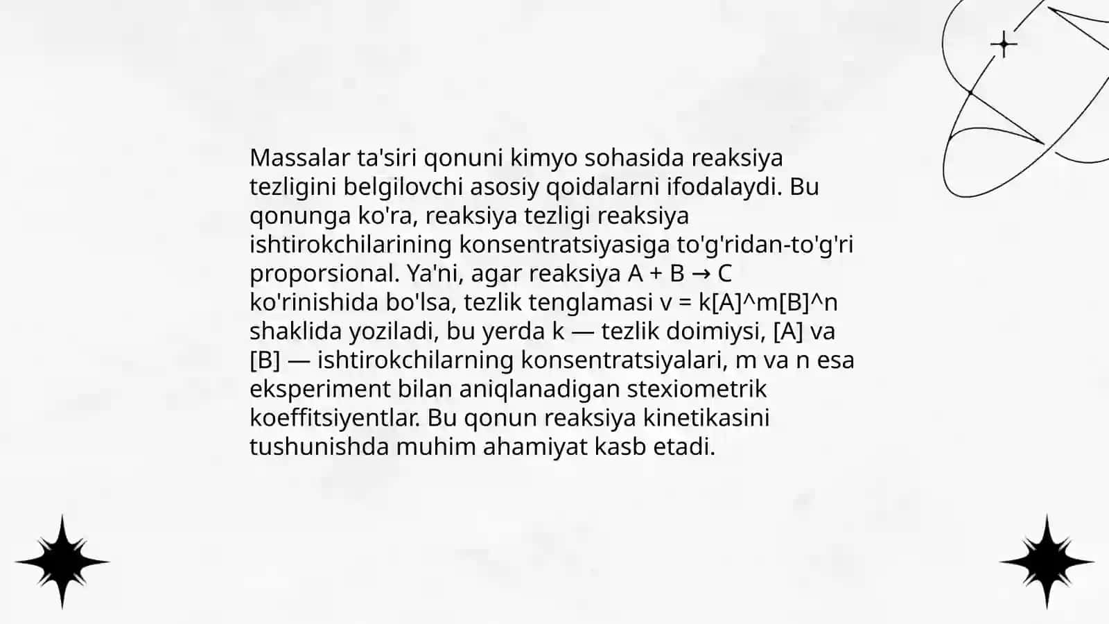 Massalar ta'sir qonuni 4