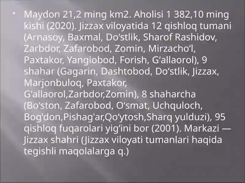 Jizzax viloyatining qishloq xo’jaligidagi tutgan o’rni va uni rivojlantirish yo'llari 4