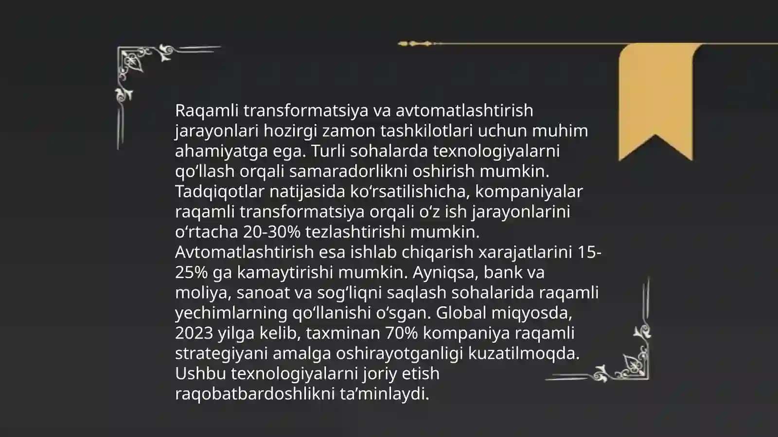 Texnologik jarayonlar samaradorligini yaxshilash 4