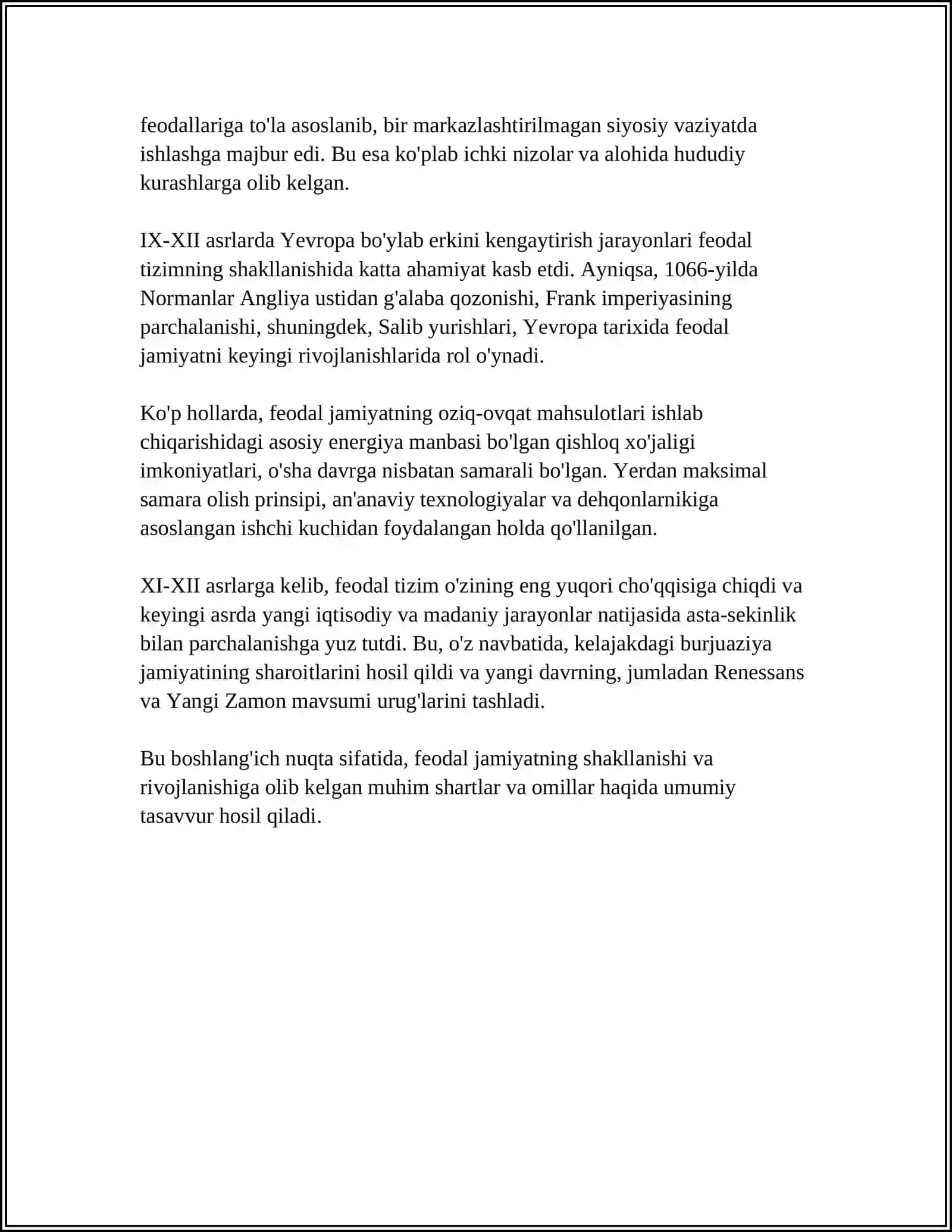 REFERAT - FEODAL JAMIYATI VA UNING YEMIRILISHI 4