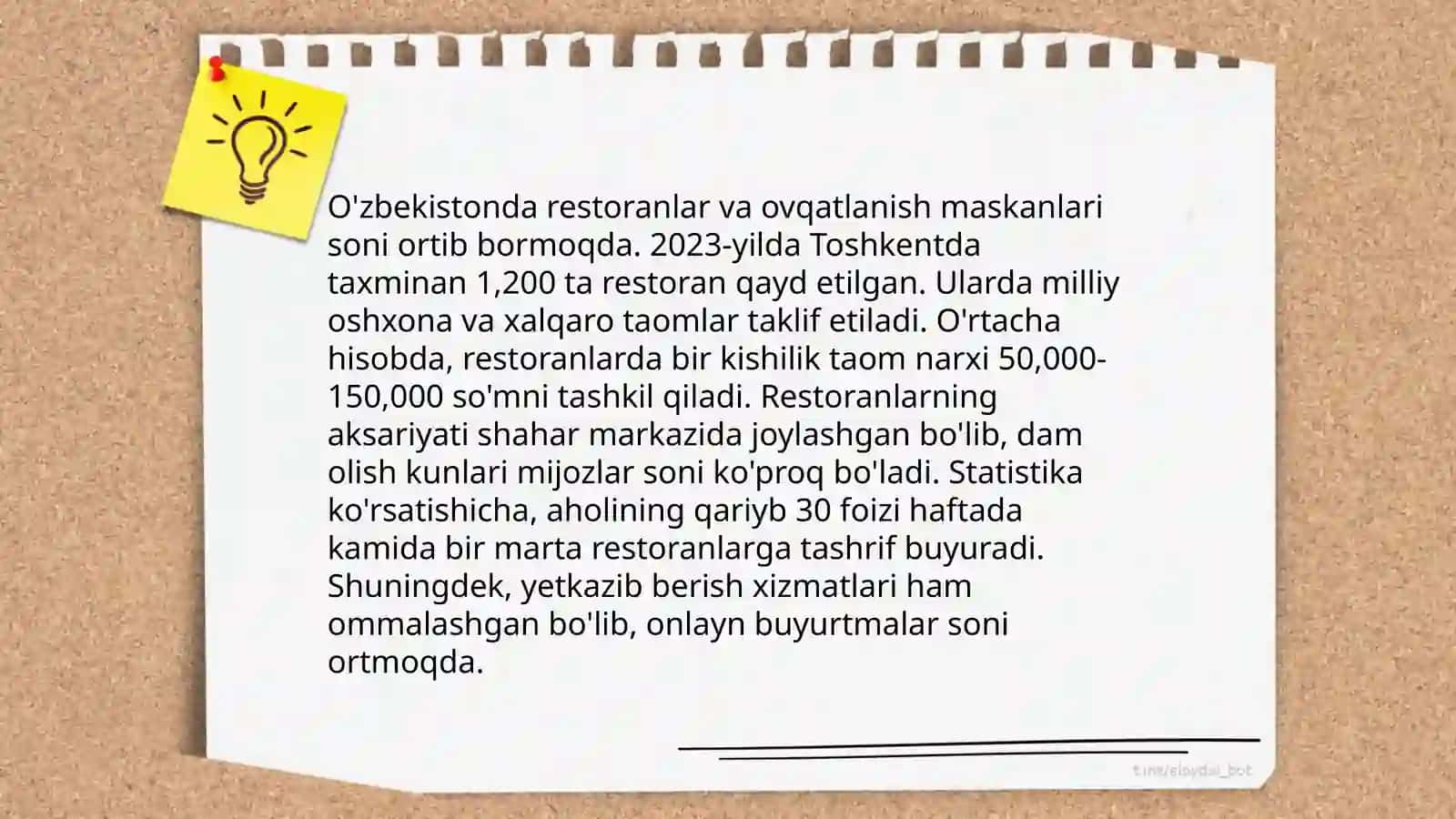 MEHMONDO'STLIK INDUSTRIYSIDA SAYR - TOMOSHALAR VA KO'NGIL YOZISH INFRATUZILMASI 4