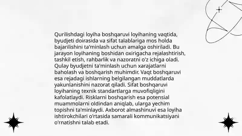 Qurilishda Korxona boshqarishning maqsadi va vazifalari 4