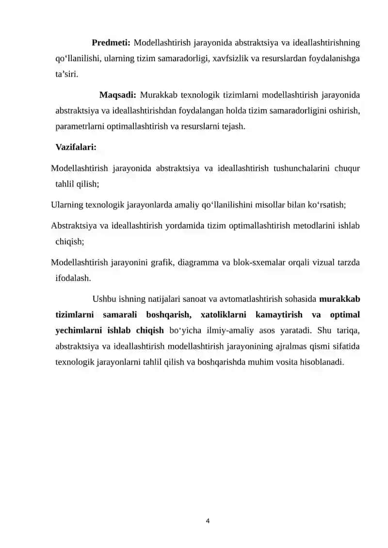 Modellashtirish jarayonida abstraktsiya va ideallashtirishning oʻrni 4