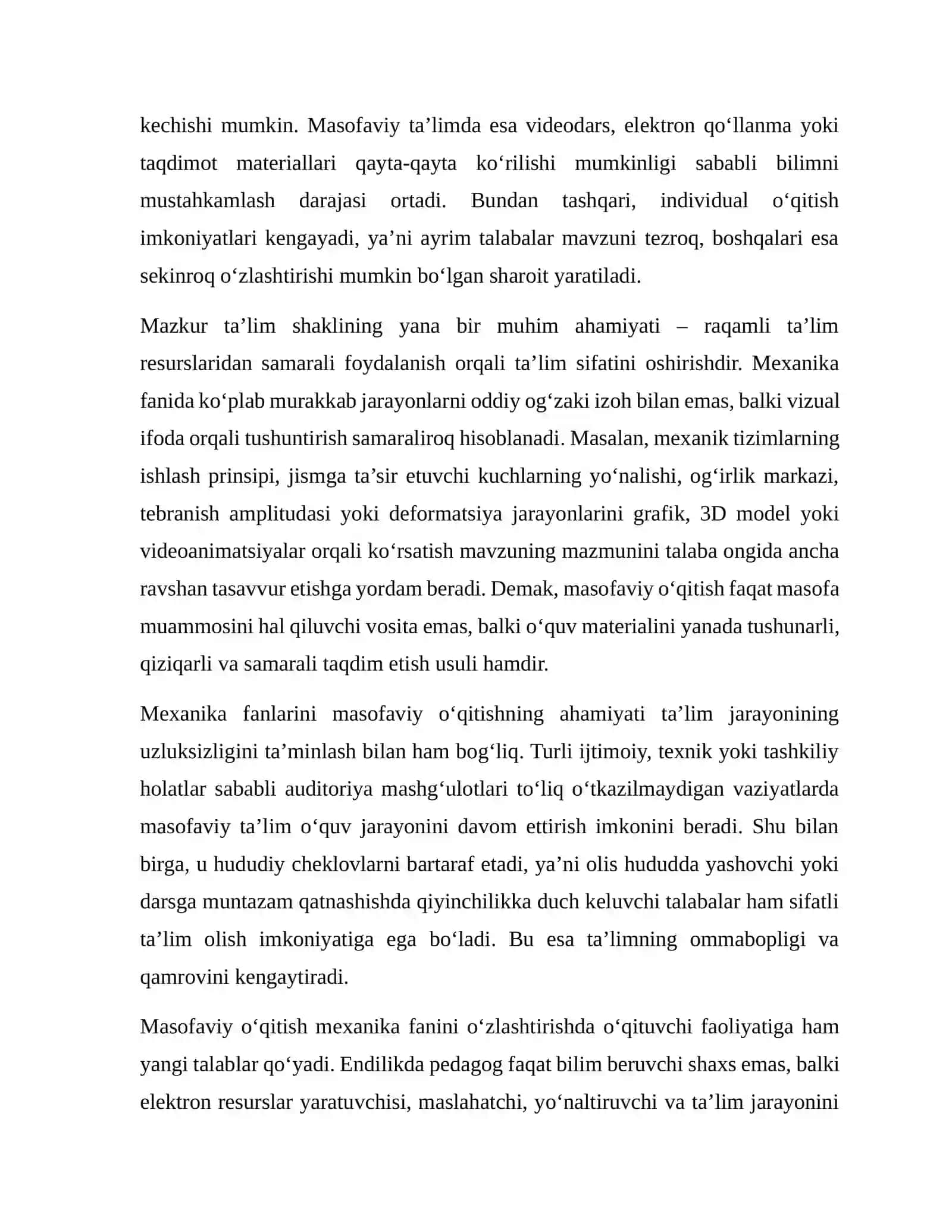Mexanika Fanlarini O‘qitishda Raqamli Monitoring Asosida Masofaviy Ta’lim Texnologiyalaridan Foydalanish 4
