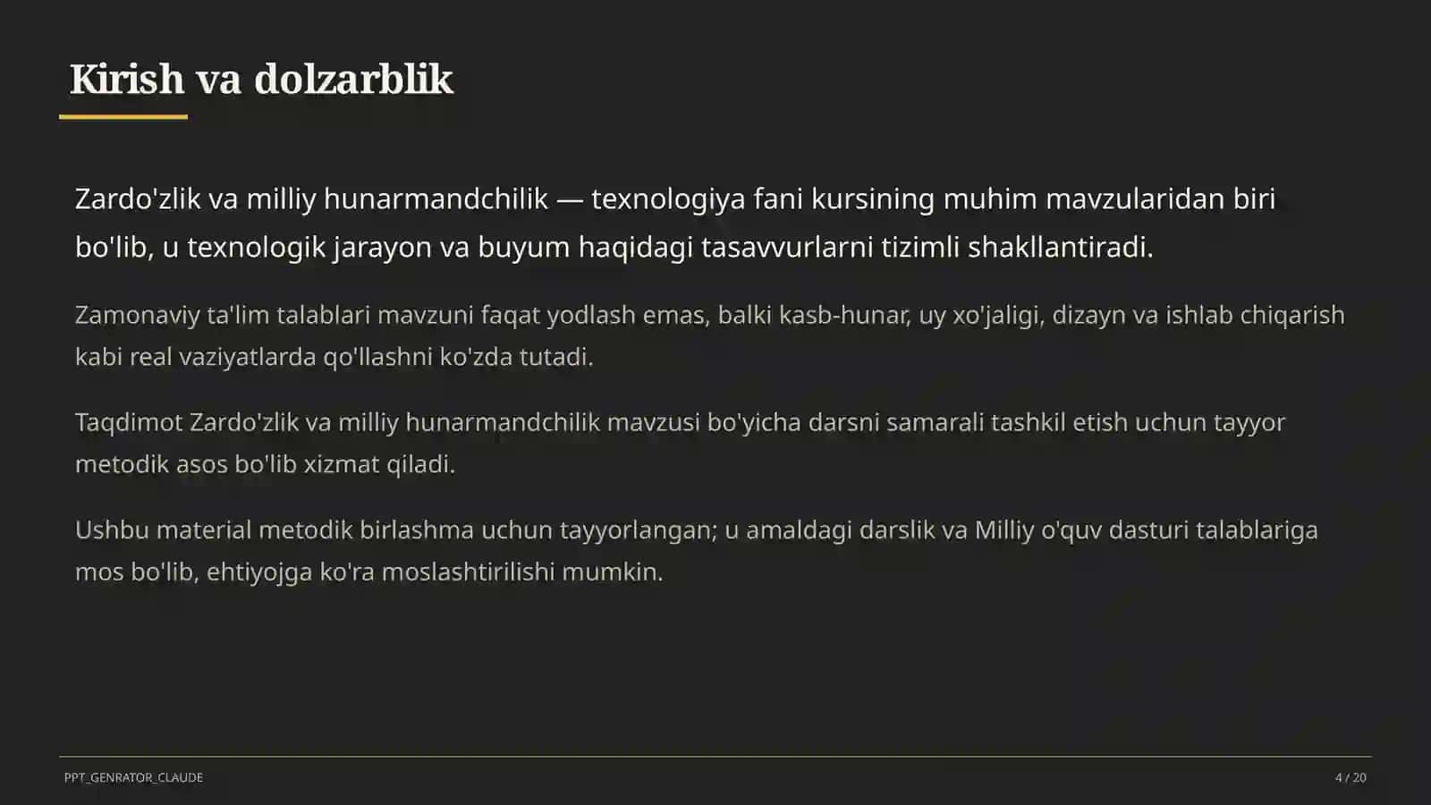 Zardo'zlik va milliy hunarmandchilik (8-sinf) 4