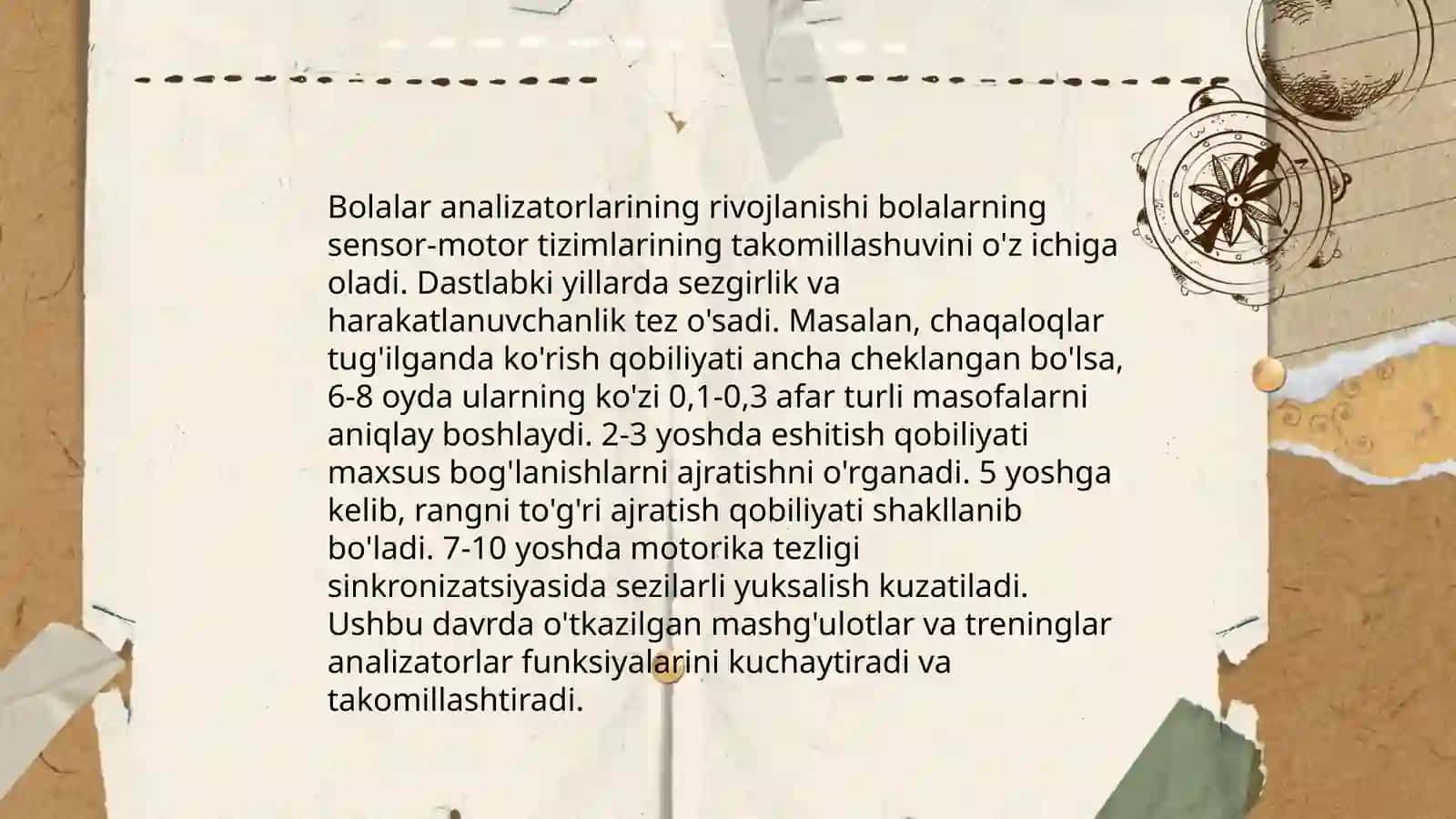 Analizatorlarning yosh xususiyatlari va gigienasi 4