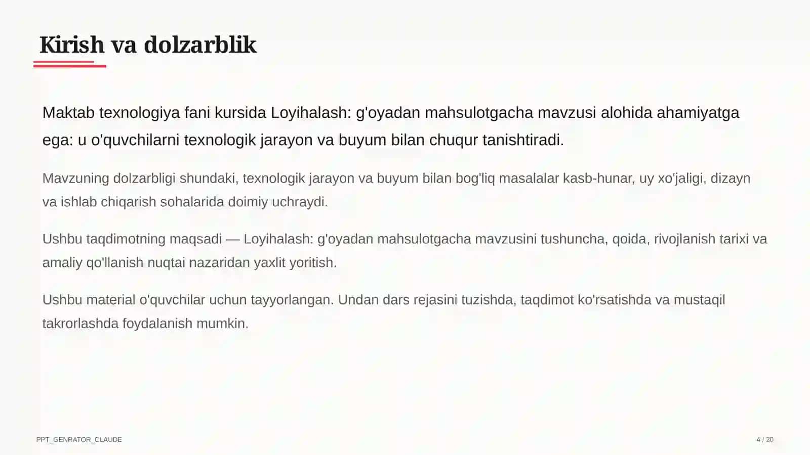 Loyihalash: g'oyadan mahsulotgacha (8-sinf) 4