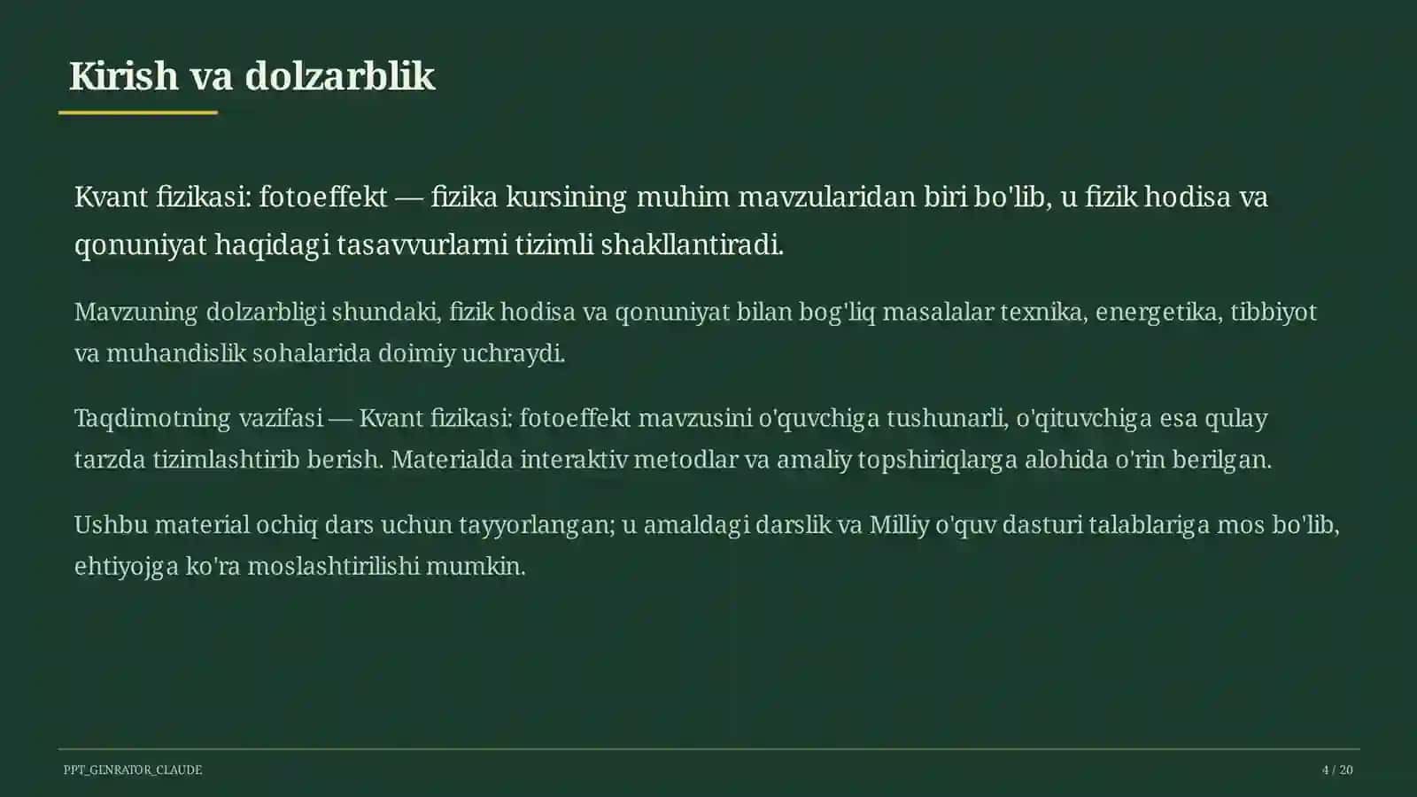 Kvant fizikasi: fotoeffekt (11-sinf) 4