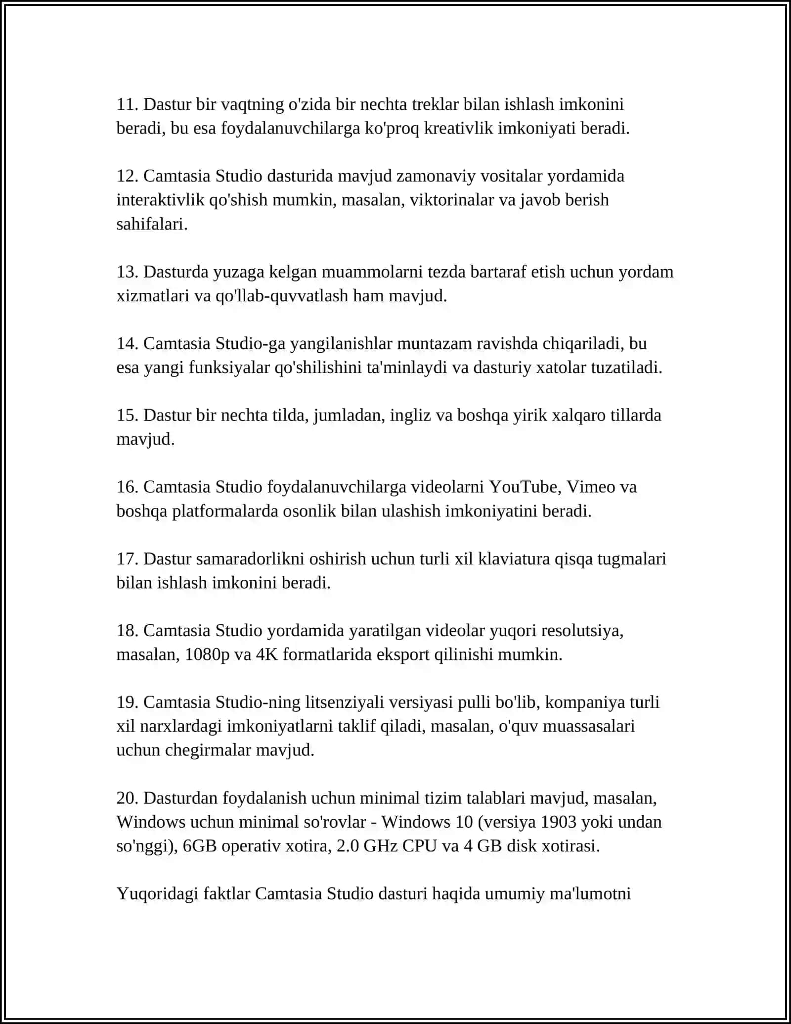 CAMTASIA STUDIO DASTURI 4