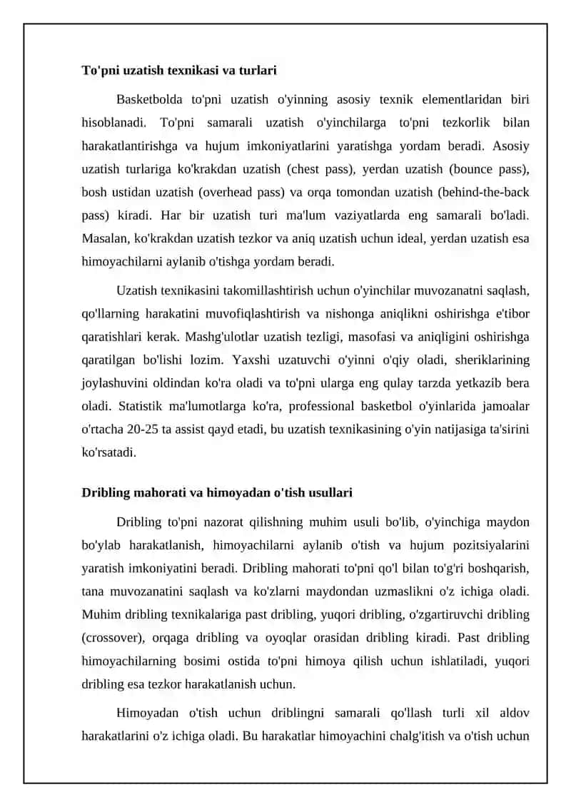 Basketbol sport turining texnikasi va taktikasi 4