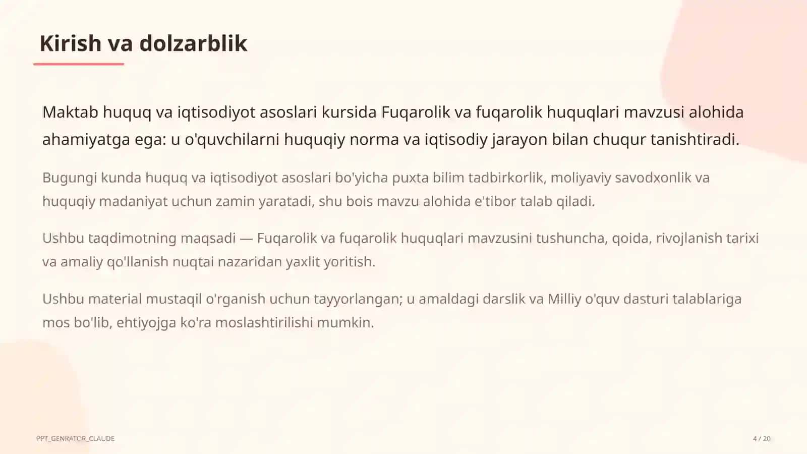 Huquq va iqtisodiyot asoslari (9–11) 4