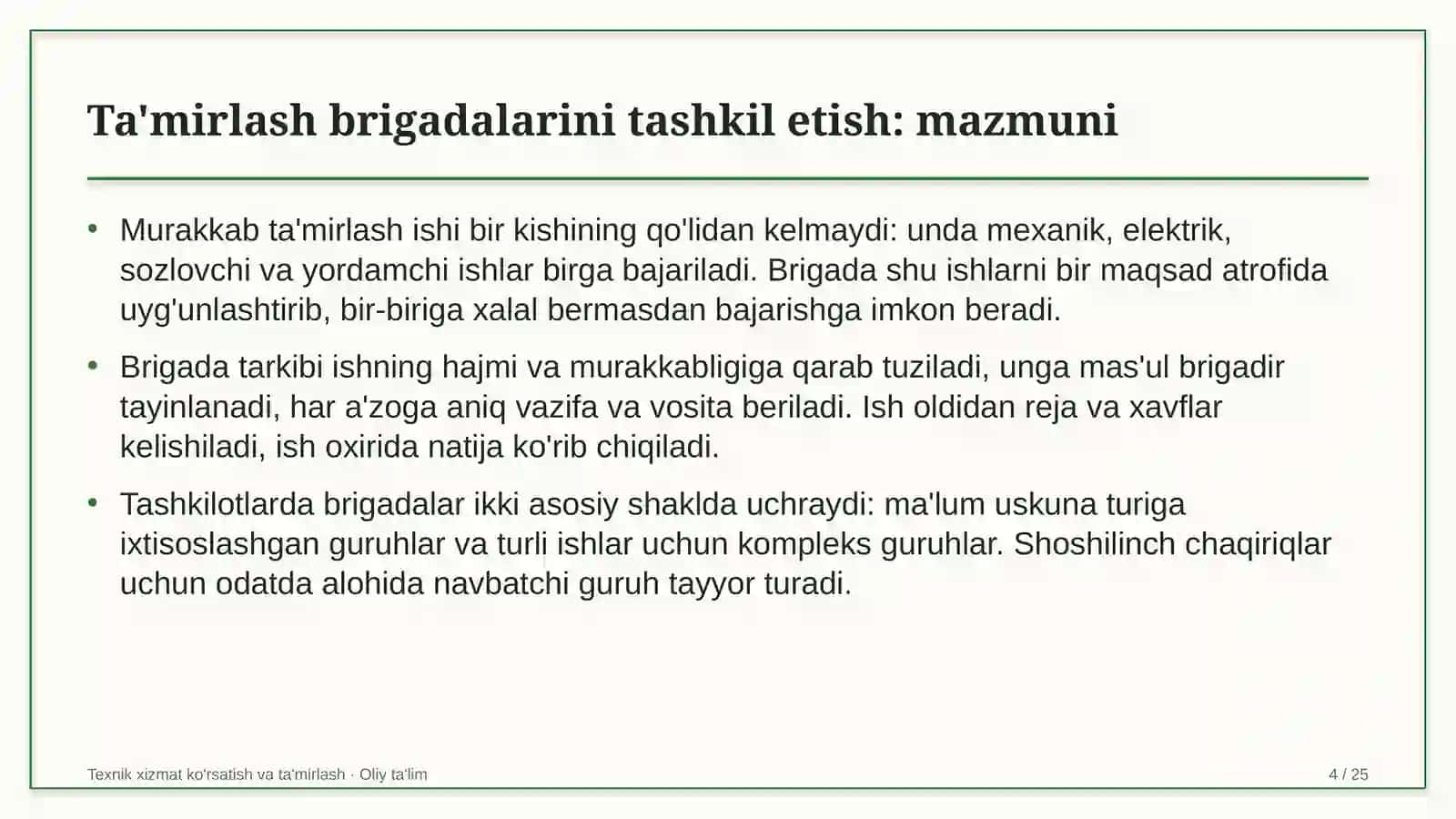 qorako'lchilikda ta'mirlash brigadalarini tashkil etish 8945 4