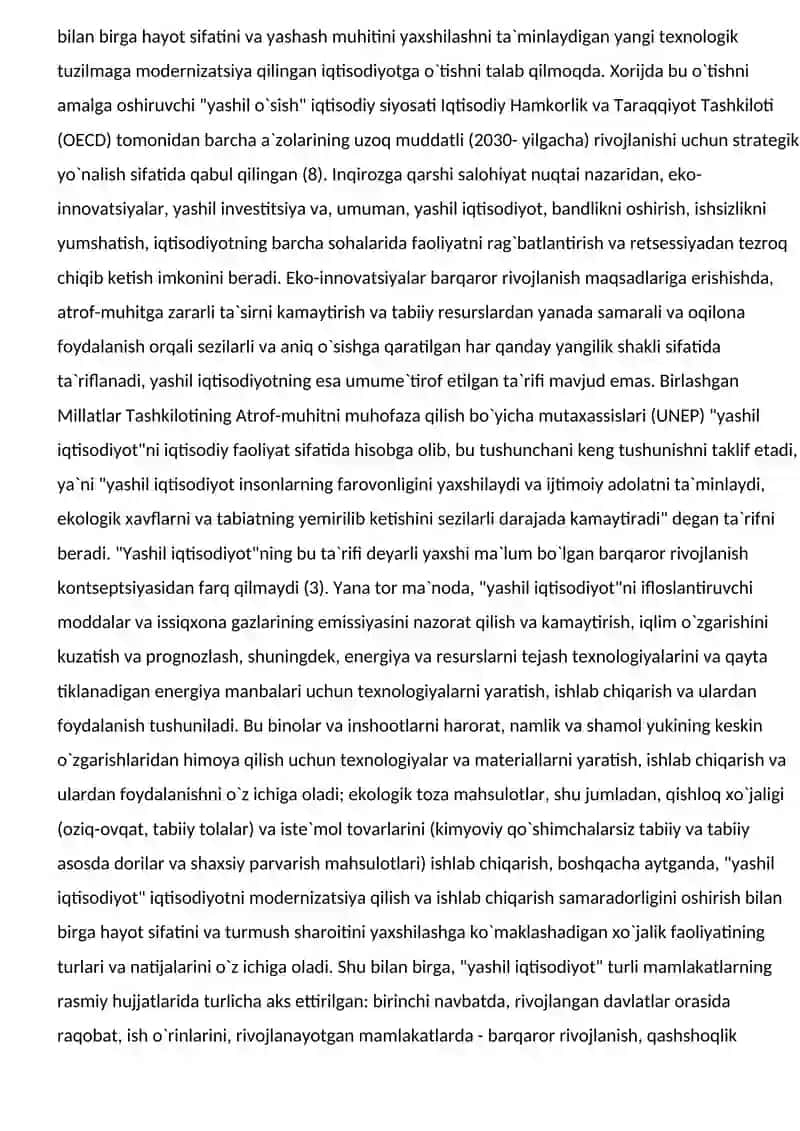 ”Yashil iqtisodyotga” o’tish tamoyillari 4