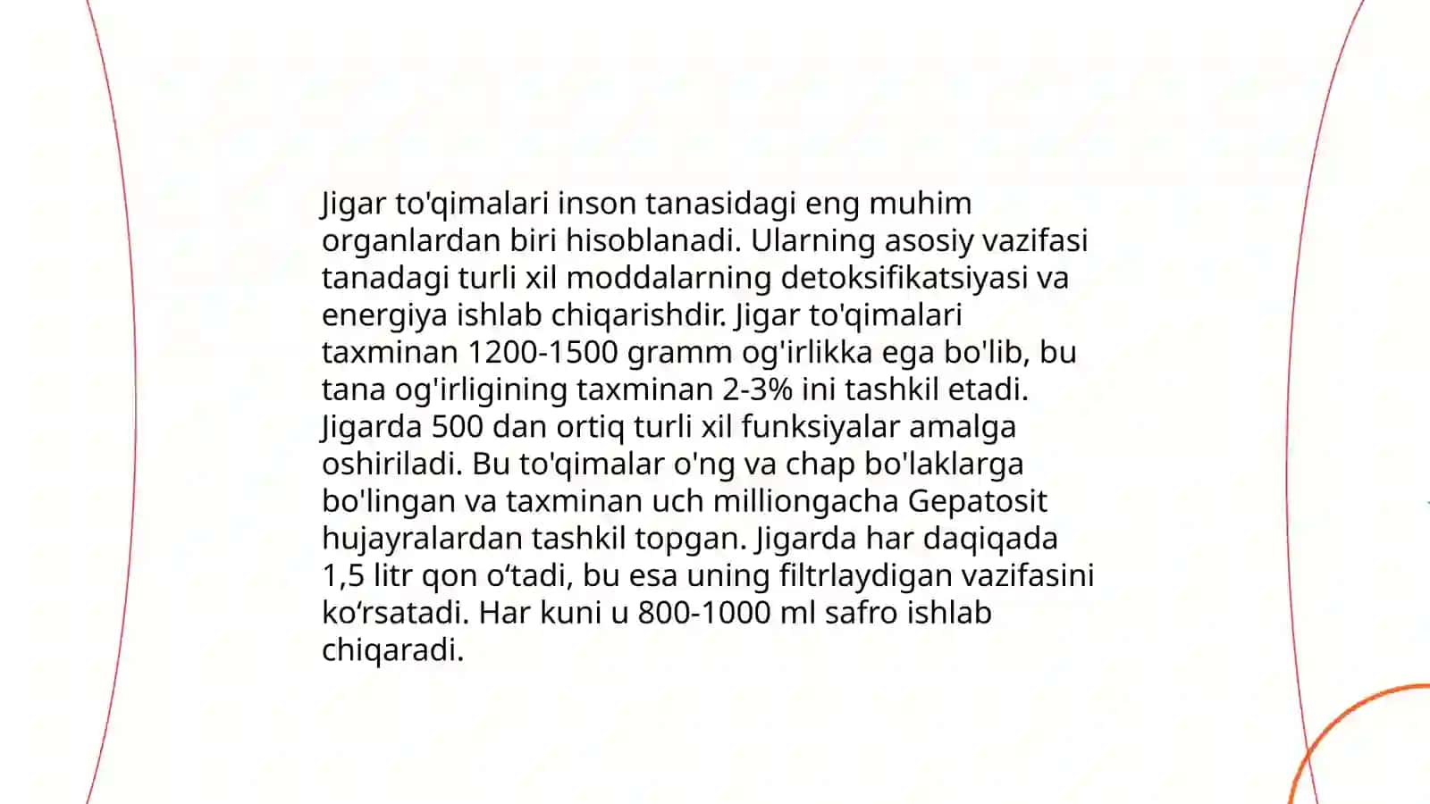 Jigar, me'da osti bezi: tuzilishi, topografiyasi va uni yoshga qarab ozgarishi 4