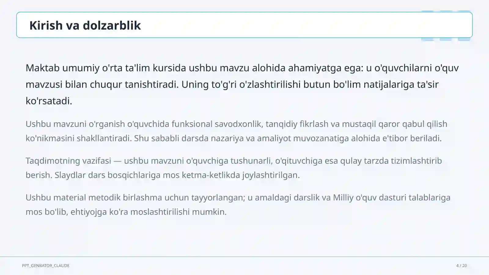 O'qish savodxonligi: matnni tushunish va tahlil qilish strategiyalari 4