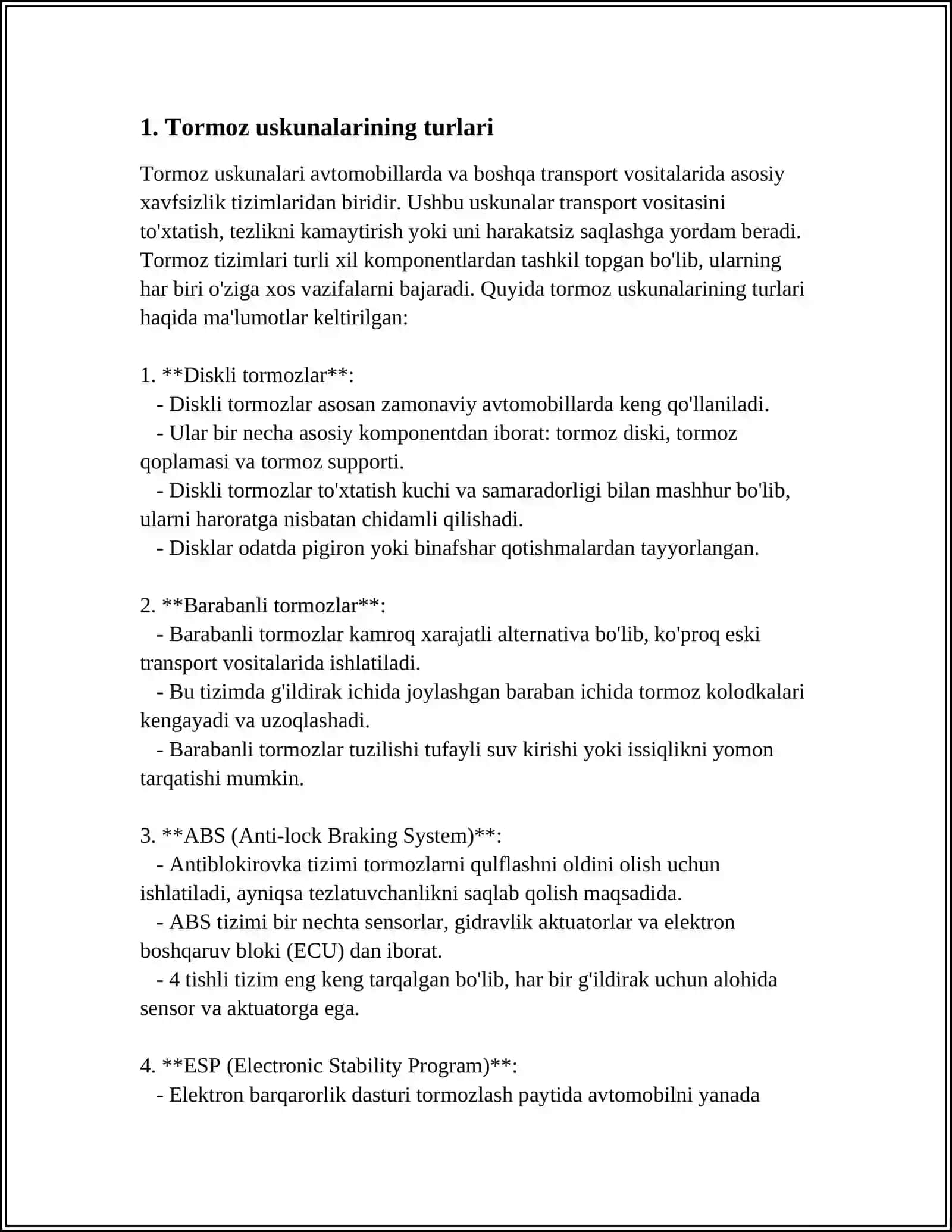 Tormoz uskunalarining turlari 4