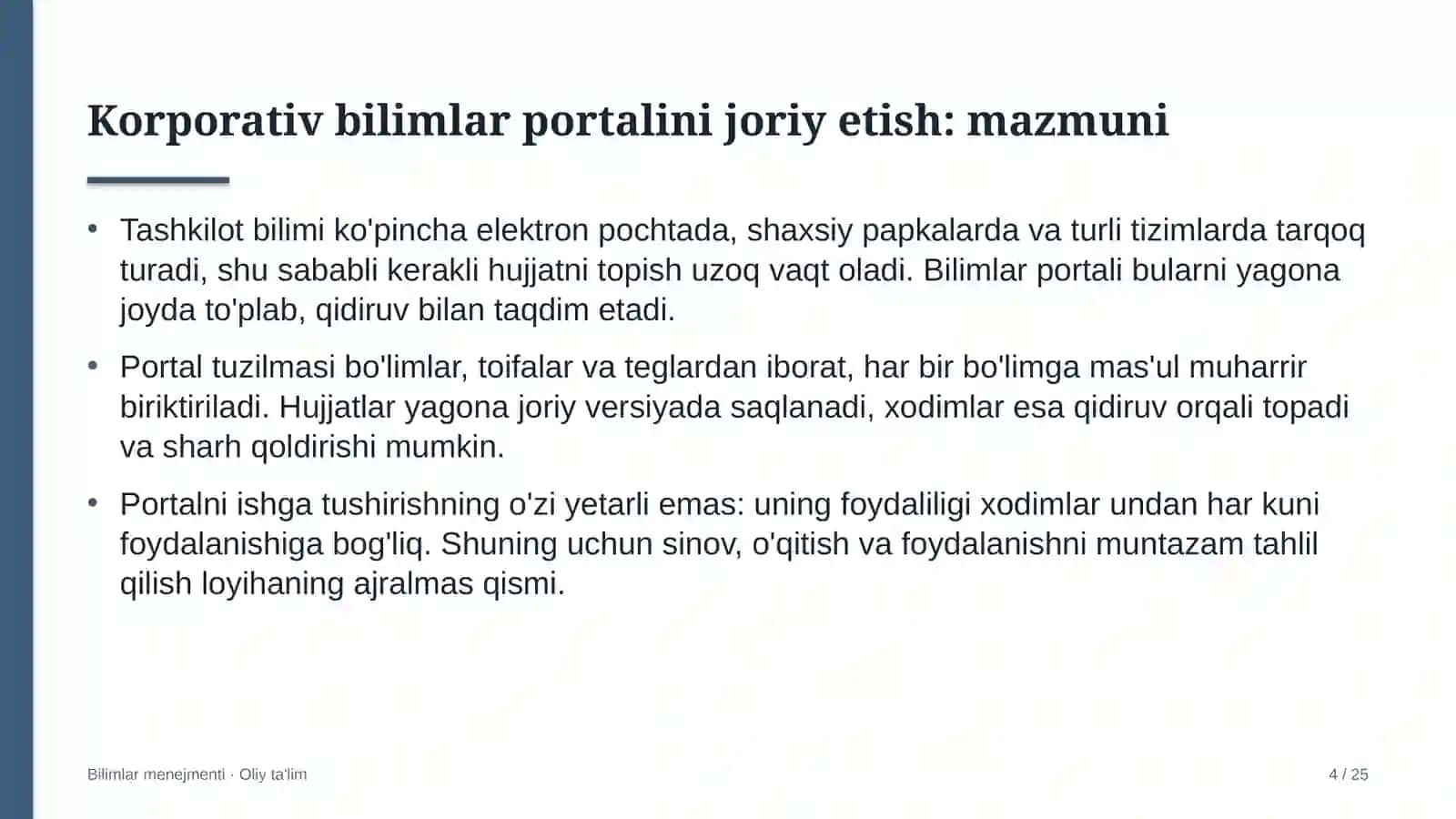 me'moriy yodgorliklarni ta'mirlashda korporativ bilimlar portalini joriy etish 2913 4