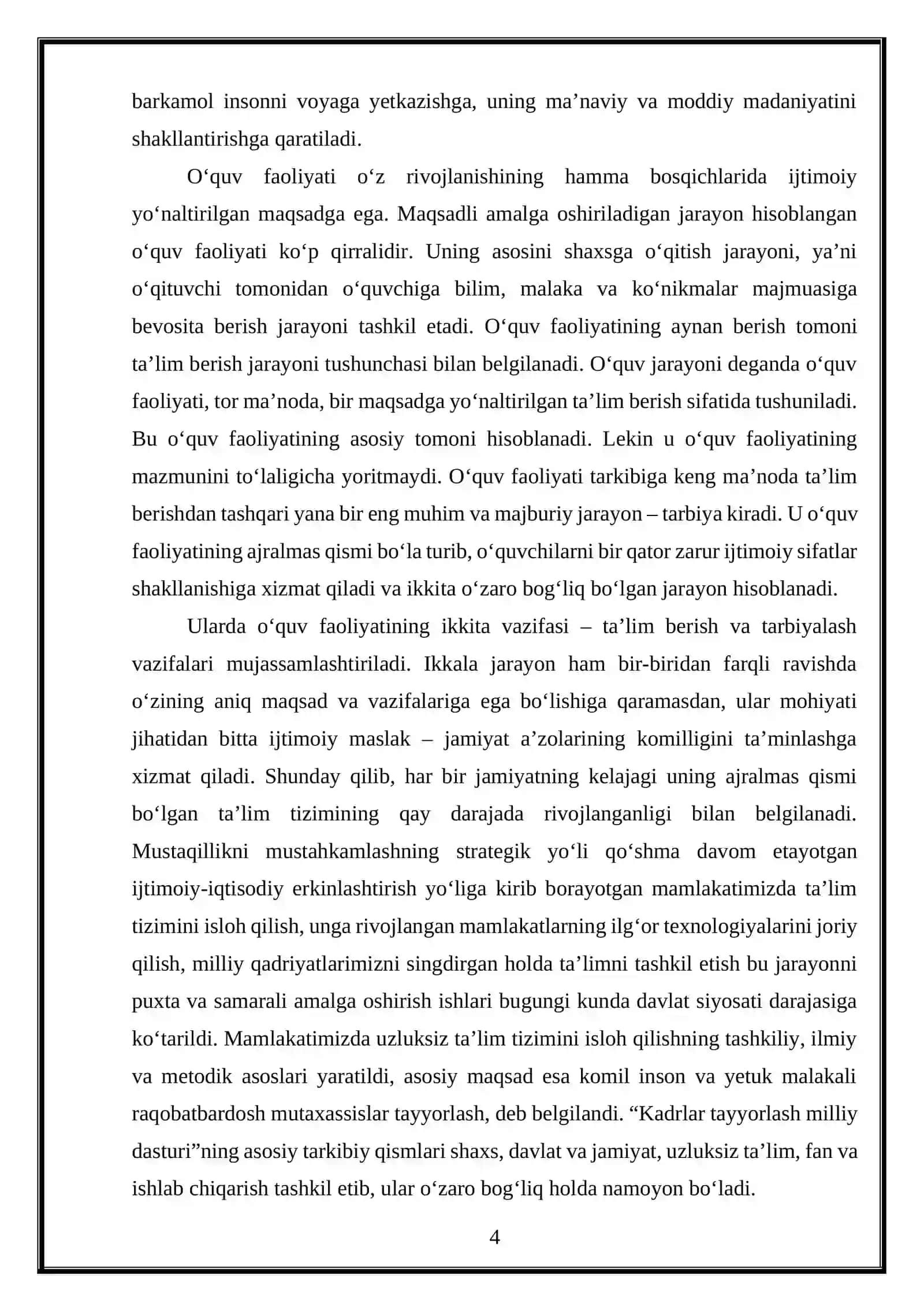BOSHLANG‘ICH SINF O‘QUVCHILARIGA NAFOSAT TARBIYASI BERISHDA PEDAGOGIK ETIKA kurs ishi yangi 4