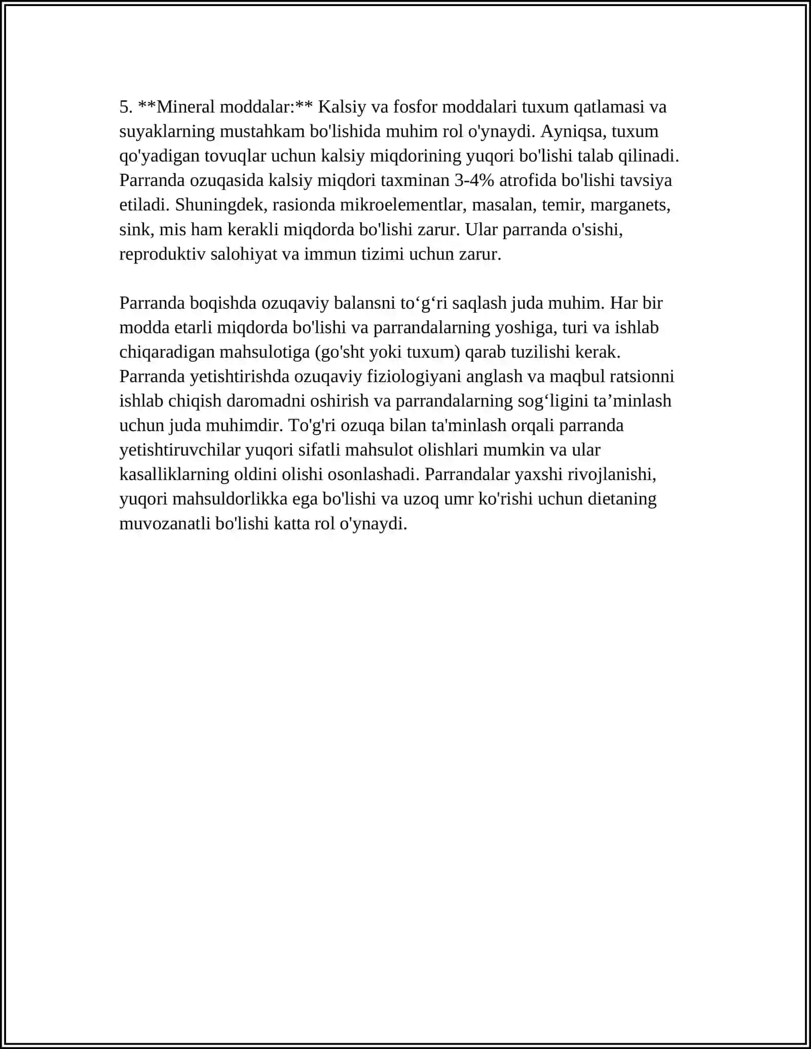 MUSTAQIL ISH Mavzu: PARRANDALARNING KO’PAYISH FIZIOLOGIYASI 4