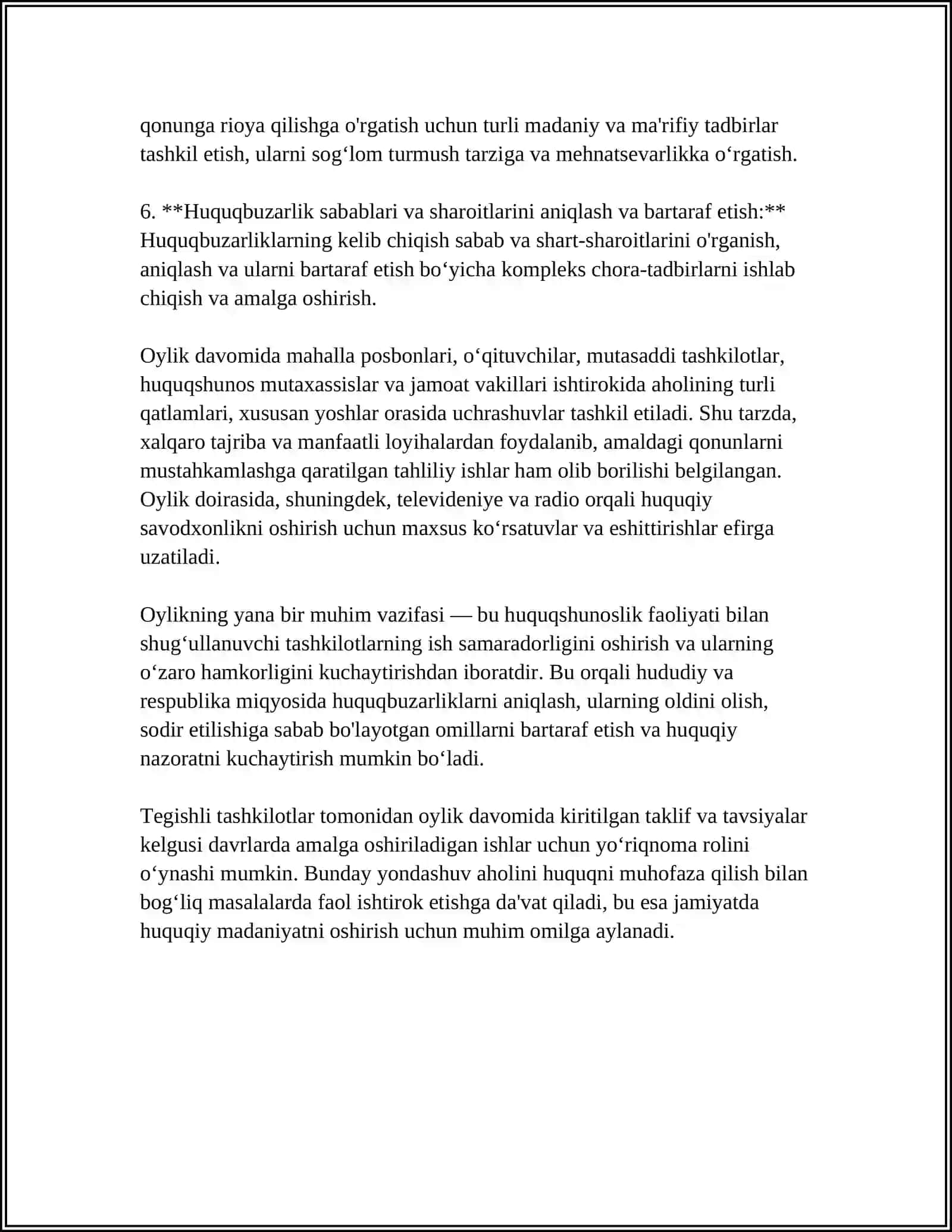 HUQUQBUZARLIK PROFILAKTIKASI OYLIGI 4