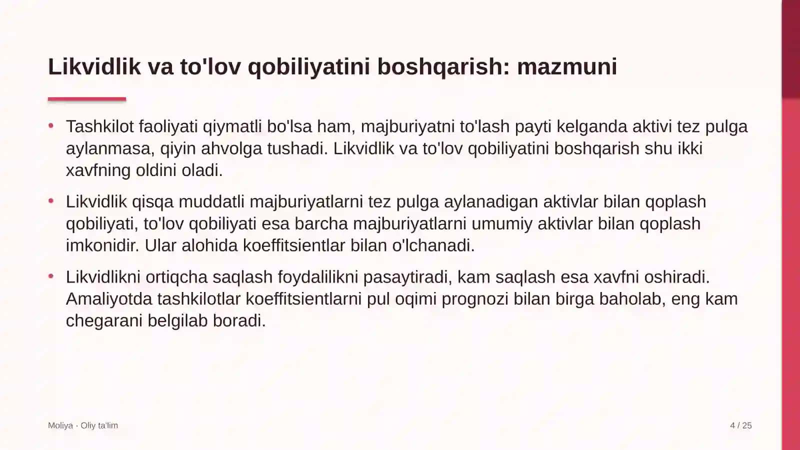 Kir yuvish xizmatida likvidlik va to'lov qobiliyatini boshqarish 4