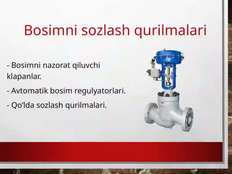 Issiqlik tarmog'ida bosim sozlash nuqtalari 4