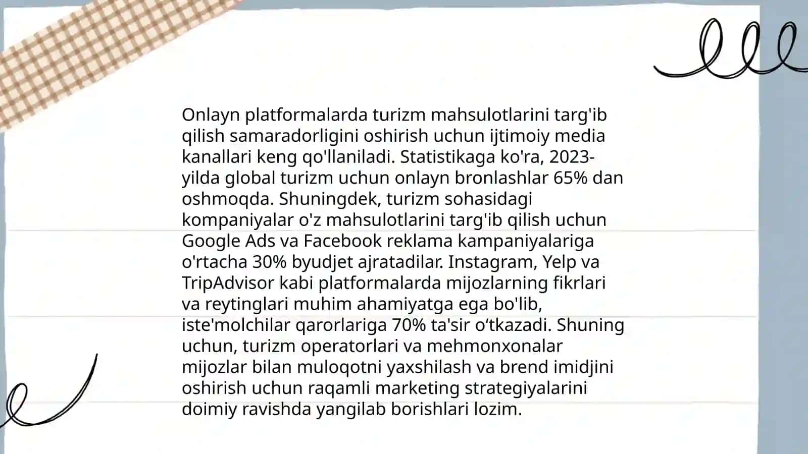 Turistik mahsulotlarni reklama qilish 4