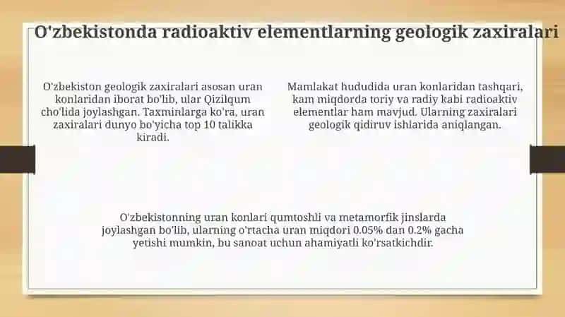 Oʻzbekistondaradioaktivelementlardanfoydalanish 4