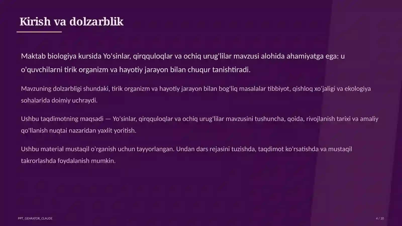 Yo'sinlar, qirqquloqlar va ochiq urug'lilar (6-sinf) 4