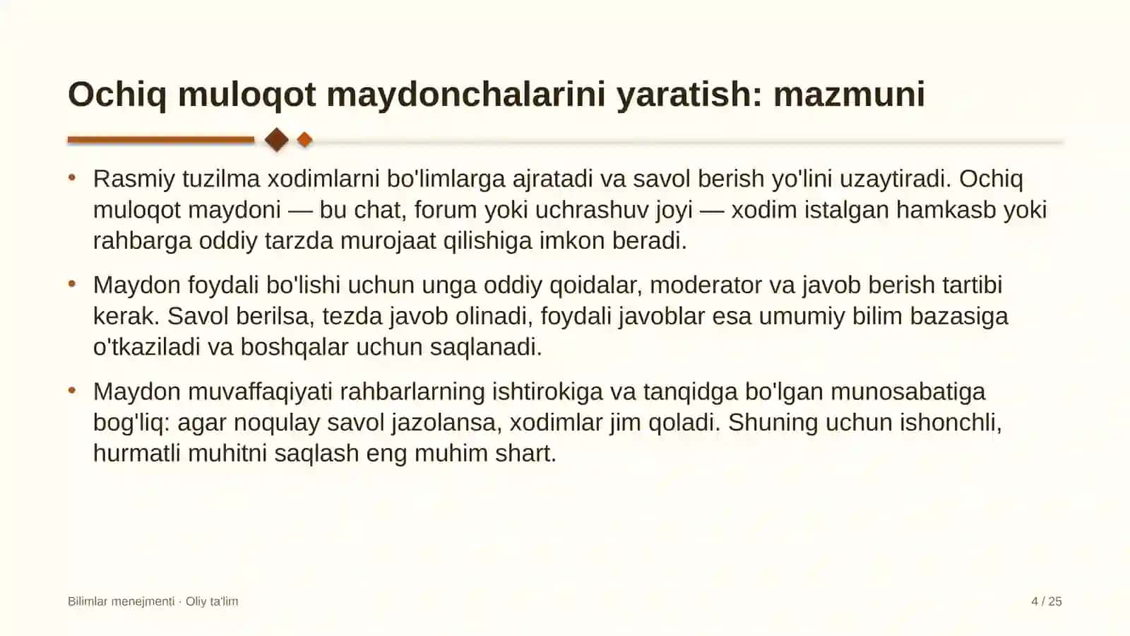 Akademik litseylarda ochiq muloqot maydonchalarini yaratish 4