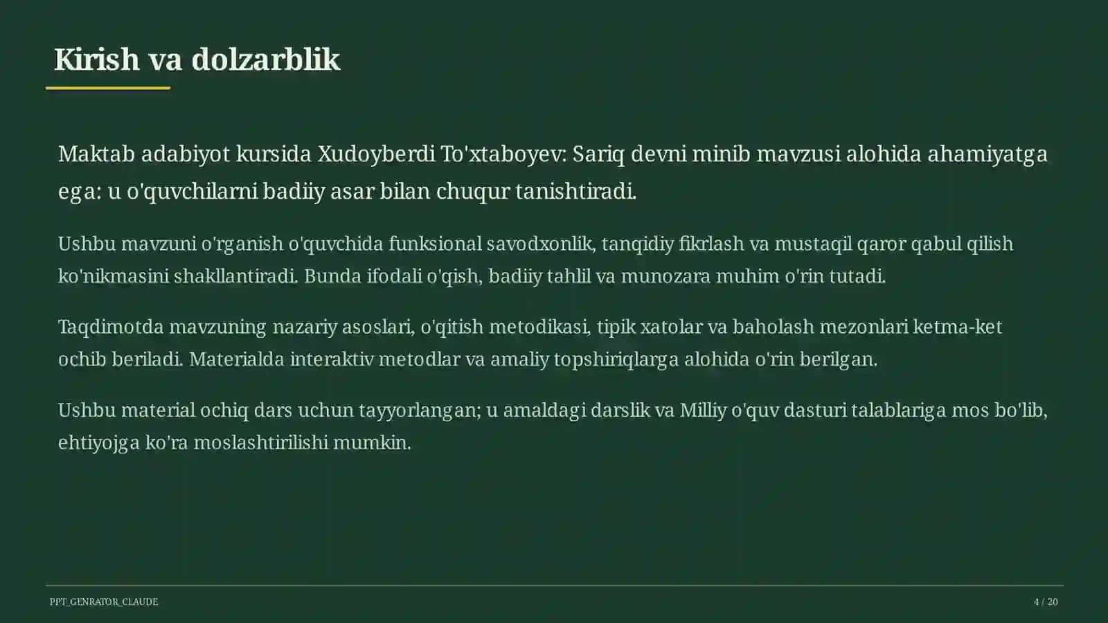 Xudoyberdi To'xtaboyev: Sariq devni minib (6-sinf) 4