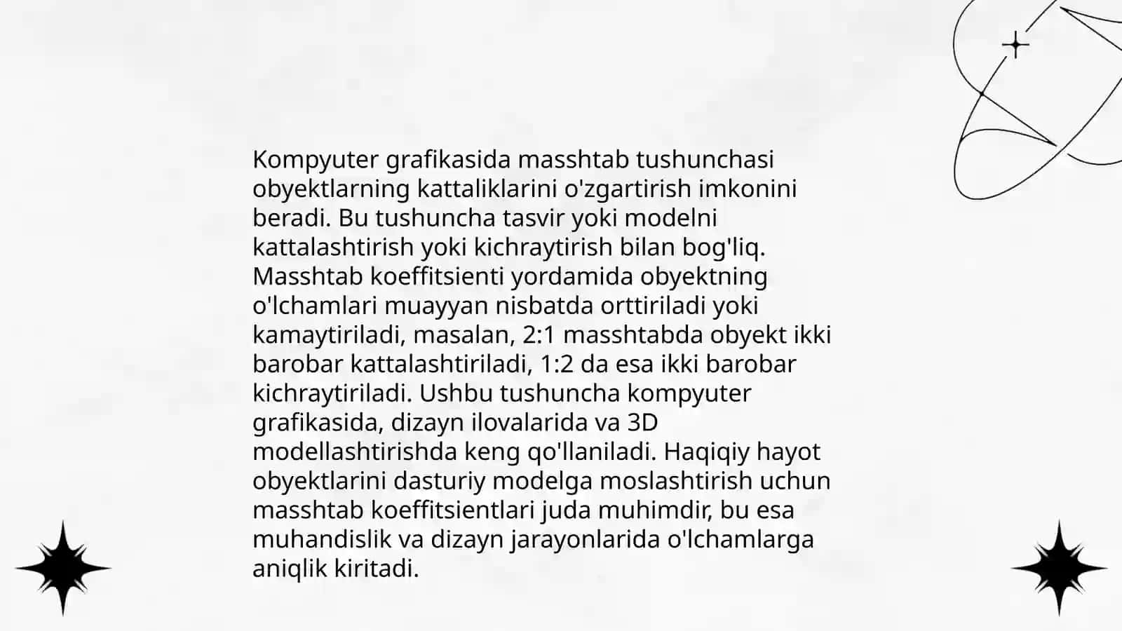 Masshtabni dasturda qo'llashning afzalliklari 4
