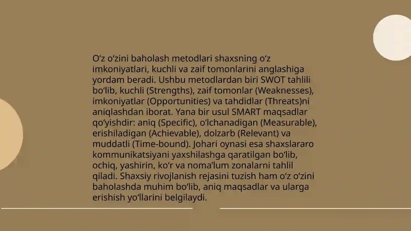 Oʻz oʻzini baholash va guruxlarni baholash 4