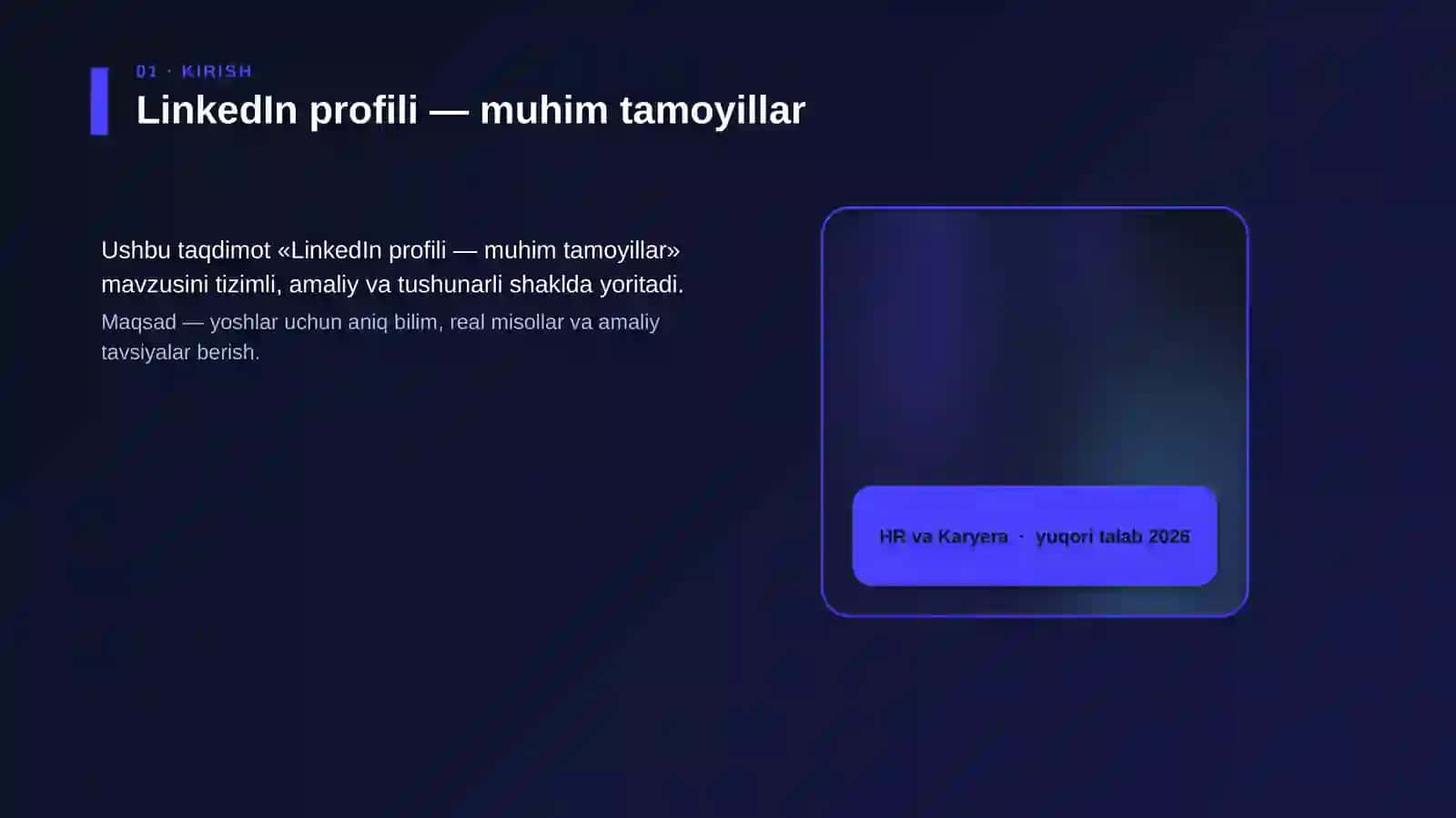 LinkedIn profili — muhim tamoyillar 4