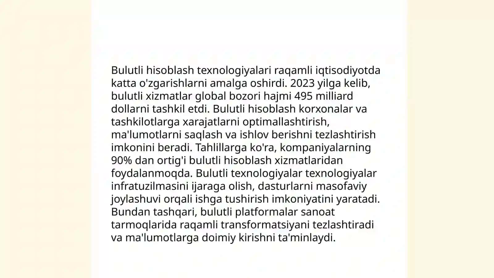 Raqamli iqtisodiyot sohasining rivojlanishida axborot texnologiyalarining o'rni Temirov farxodjon Finp-506 4