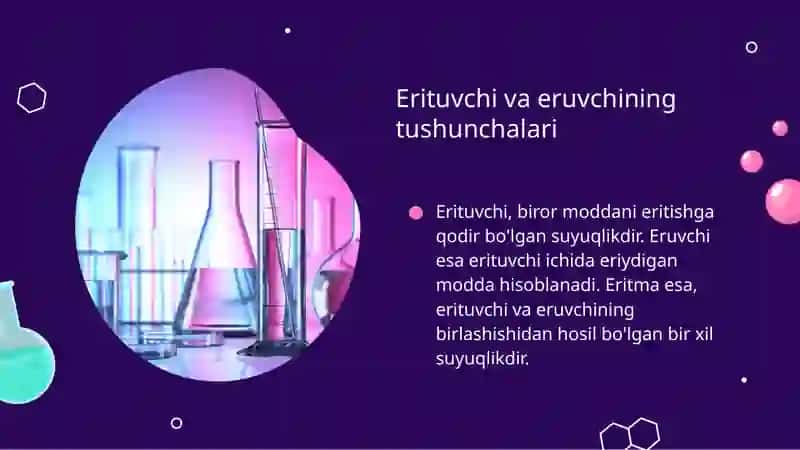 Erituvchi, eruvchi va eritma 4